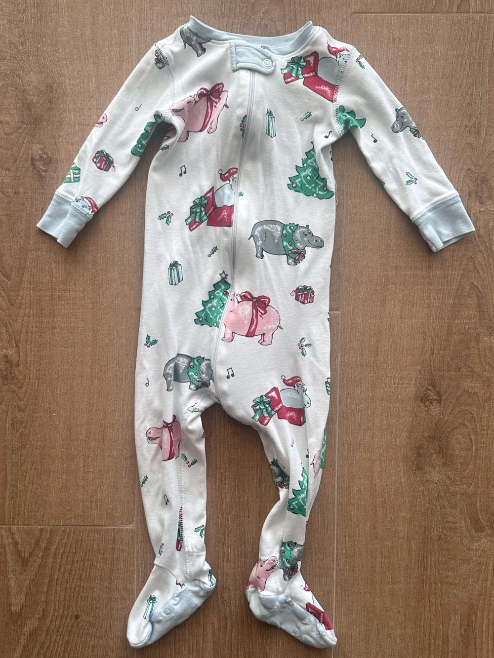 TBBC Christmas hippo pajamas 18/24 months